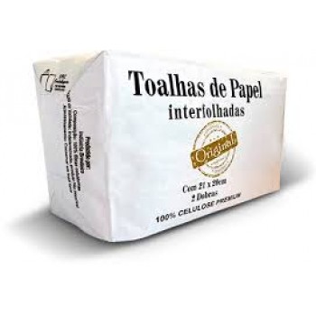 PAPEL TOALHA INTERFOLHAS FOLHA SIMPLES CELULOSE BRANCA 20X21 CM FARDO C/1000 FLS ROYAL ORIGINAL