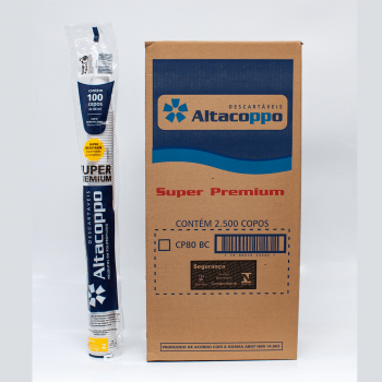 MEGA PROMOÇÃO - COPO DESCARTÁVEL BRANCO PS 80ML PCT C/100UN  ALTACOPO