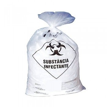 SACO DE LIXO BRANCO INFECTANTE 50L PCT C/100 UN EMBALAC