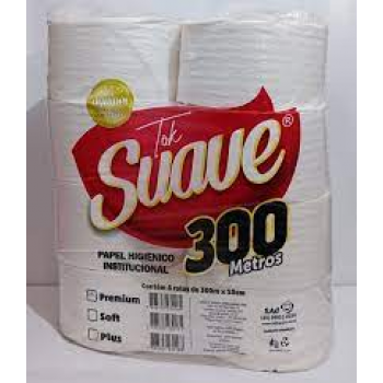 PAPEL HIGIÊNICO ROLÃO BRANCO LUXO 9X300M PACOTE COM 8 ROLOS SUAVE