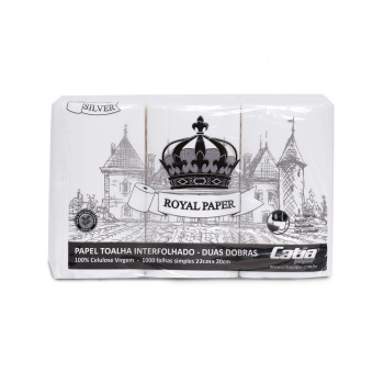 PAPEL TOALHA 19X20 INTERFOLHA FOLHA SIMPLES CELULOSE VIRGEM PCT C/1000 FOLHAS ROYAL PAPER SVR	