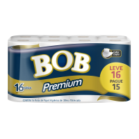 PAPEL HIGIÊNICO 10X30M ROLINHO FOLHA DUPLA  FARDO C/64 ROLOS 4X16  BOB PREMIUM