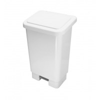 CESTO DE LIXO PLÁSTICO QUADRADO C/ PEDAL 50LBRANCO JSN