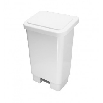 CESTO DE LIXO PLÁSTICO QUADRADO C/ PEDAL 50LBRANCO JSN