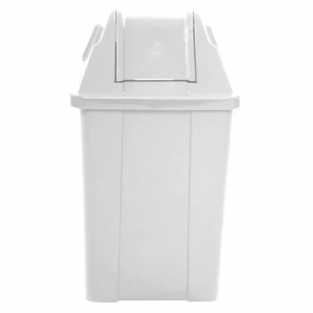 CESTO DE LIXO PLÁSTICO QUADRADO C/TAMPA VAI E VEM 100L CINZA JSN