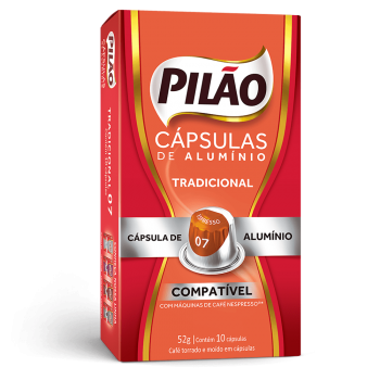 CX COM 10 CAPSULAS DE ALUMINIO TRADICIONAL PILÃO
