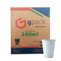 COPO DESCARTÁVEL BRANCO 200ML PS PCT C/100UN GPACK