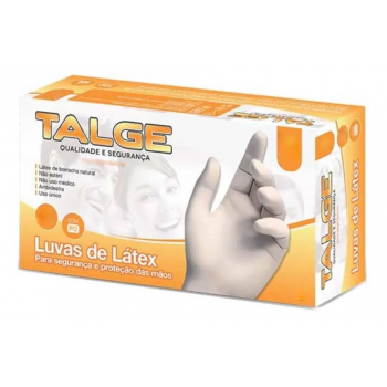 LUVA DE LÁTEX S/PÓ TAM P CAIXA C/100 UN TALGE