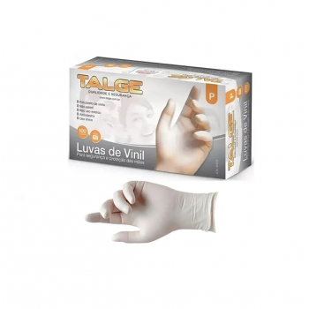 LUVA DE VINIL C/PÓ TAM P PCT C/100 UN MD TALGE