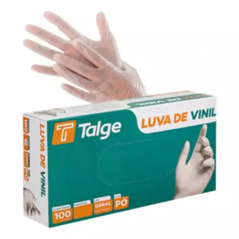 LUVA DE VINIL S/PO TAM M PCT C/100 UN TALGE