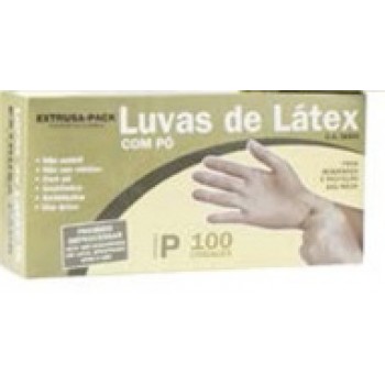 LUVA DE LÁTEX C/PÓ TAM P CAIXA C/100 UN NOBRE