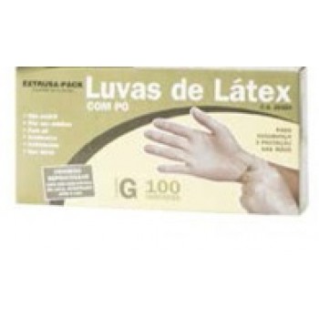 LUVA DE LÁTEX C/PÓ TAM G CAIXA C/100 UN NOBRE