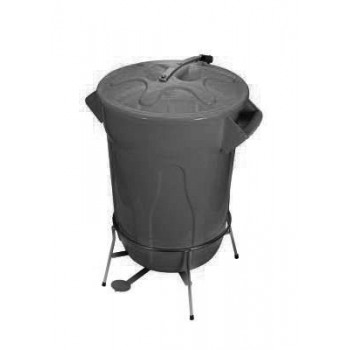 CESTO DE LIXO PLÁSTICO COM PEDAL E ARMAÇÃO 40L CINZA JSN