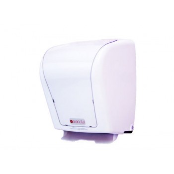DISPENSER P/PAPEL TOALHA BOBINA PUXE/CORTE BRANCO/CINZA MINI EXACCTA