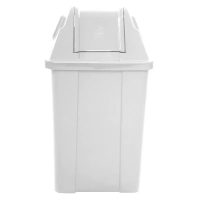 Cesto de Lixo Plástico Quadrado com Tampa Vai e Vem - 100 Litros - Cinza - JSN